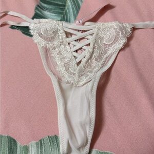 Victoria's Secret White Floral Thong M